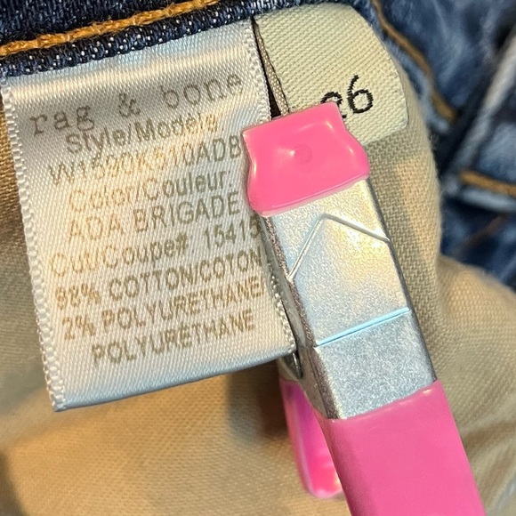 Rag & Bone Women’s 26” Dre Ada Brigade Distressed Blue Skinny Jeans W1590K510ADB - Picture 13 of 13